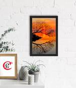 Sunset Lake View Satin Matt Texture UV Art Painting