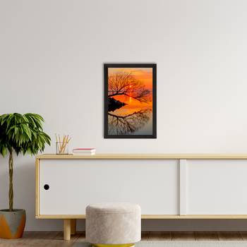 Sunset Lake View Satin Matt Texture UV Art Painting 2