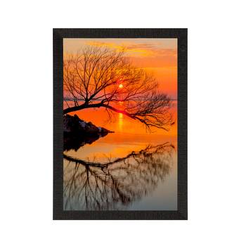 Sunset Lake View Satin Matt Texture UV Art Painting 3