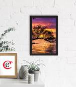 Beautiful Sunset Lake Satin Matt Texture UV Art Painting