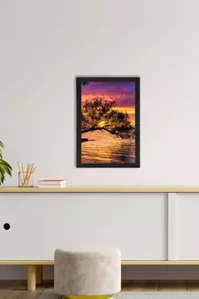Beautiful Sunset Lake Satin Matt Texture UV Art Painting