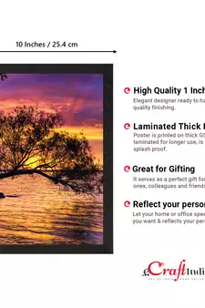 Beautiful Sunset Lake Satin Matt Texture UV Art Painting