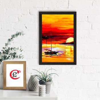 Sunrise on Beach Satin Matt Texture UV Art Painting 1