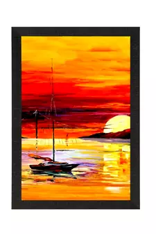 Sunrise on Beach Satin Matt Texture UV Art Painting