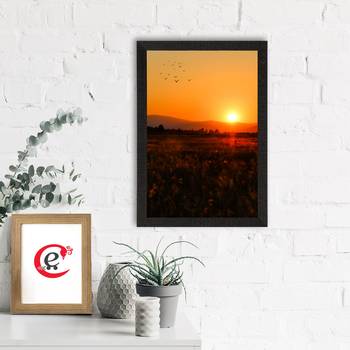 Hill Sunrise Satin Matt Texture UV Art Painting 1