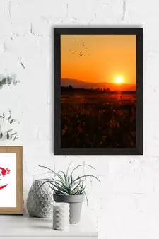Hill Sunrise Satin Matt Texture UV Art Painting