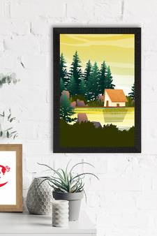 Beautiful Sunrise Lake View Satin Matt Texture UV Art Painting