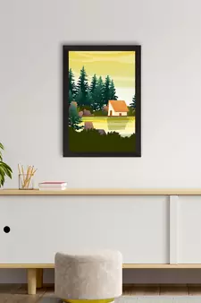 Beautiful Sunrise Lake View Satin Matt Texture UV Art Painting