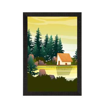 Beautiful Sunrise Lake View Satin Matt Texture UV Art Painting 3