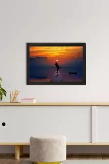 Beautiful Romantic Sunset Satin Matt Texture UV Art Painting