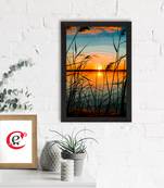 Sunset Lake View Satin Matt Texture UV Art Painting