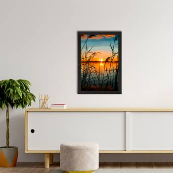 Sunset Lake View Satin Matt Texture UV Art Painting 2