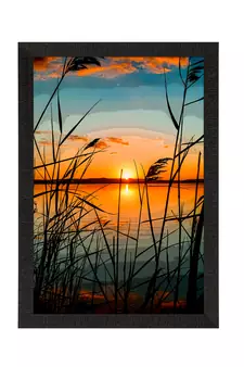 Sunset Lake View Satin Matt Texture UV Art Painting