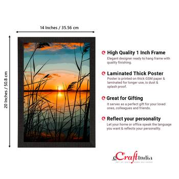 Sunset Lake View Satin Matt Texture UV Art Painting 4