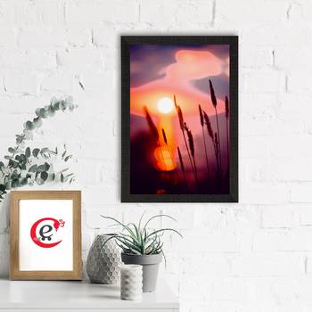 Beautiful Sunset Lake View Satin Matt Texture UV Art Painting 1