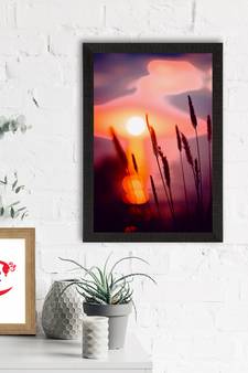 Beautiful Sunset Lake View Satin Matt Texture UV Art Painting