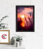 Beautiful Sunset Lake View Satin Matt Texture UV Art Painting