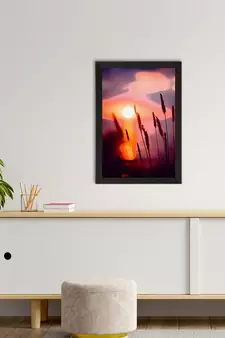 Beautiful Sunset Lake View Satin Matt Texture UV Art Painting