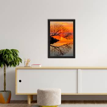 Sunset Lake View Satin Matt Texture UV Art Painting 2