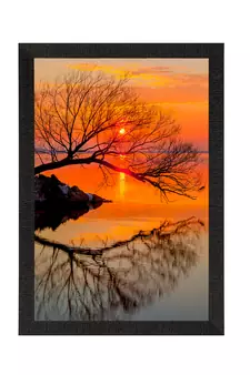 Sunset Lake View Satin Matt Texture UV Art Painting
