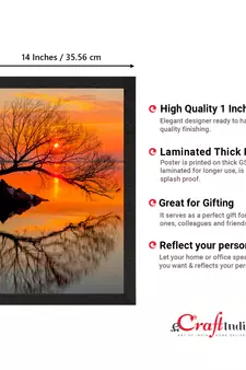 Sunset Lake View Satin Matt Texture UV Art Painting