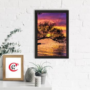 Beautiful Sunset Lake Satin Matt Texture UV Art Painting 1
