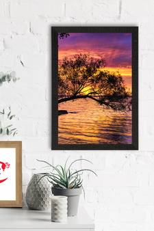 Beautiful Sunset Lake Satin Matt Texture UV Art Painting