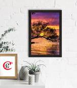 Beautiful Sunset Lake Satin Matt Texture UV Art Painting