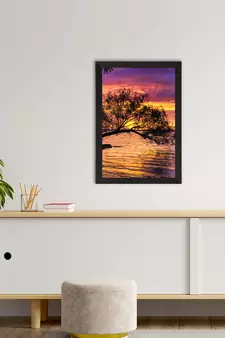 Beautiful Sunset Lake Satin Matt Texture UV Art Painting