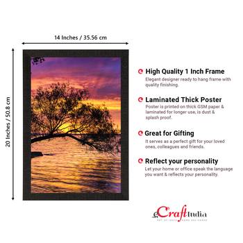 Beautiful Sunset Lake Satin Matt Texture UV Art Painting 4