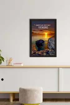 Sunsets are God's Daily Fireworks Satin Matt Texture UV Art Painting