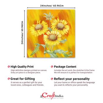 Beautiful Sunflower Original Design Canvas Printed Wall Painting 4