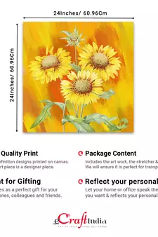 Beautiful Sunflower Original Design Canvas Printed Wall Painting