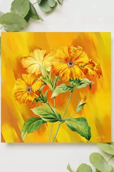 Nature Sunflower Original Design Canvas Printed Wall Painting