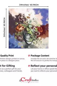 Colorful Flower Vase Original Design Canvas Printed Wall Painting