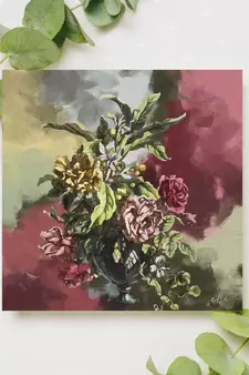 Beautiful Flower Vase Original Design Canvas Printed Wall Painting