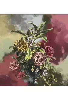 Beautiful Flower Vase Original Design Canvas Printed Wall Painting