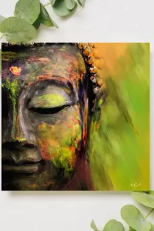 Peaceful Gautam Buddha Original Design Canvas Printed Wall Painting