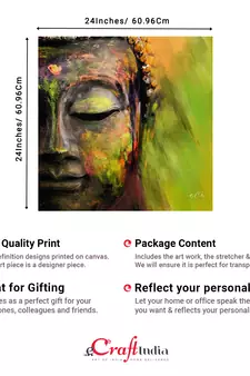 Peaceful Gautam Buddha Original Design Canvas Printed Wall Painting