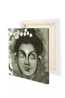 e craft india buddha canvas wall painting green