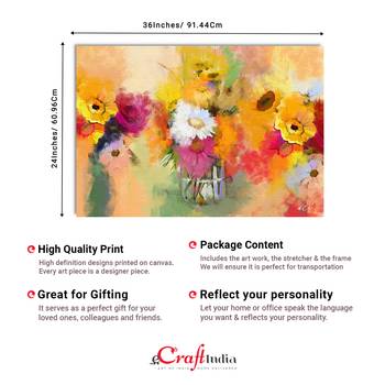 Beautiful Flowers Original Design Canvas Printed Wall Painting 4