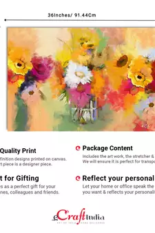 Beautiful Flowers Original Design Canvas Printed Wall Painting