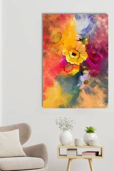 Abstract Flowers Design Original Design Canvas Printed Wall Painting