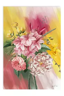 Beautiful Flowers Bouquet Original Design Canvas Printed Wall Painting