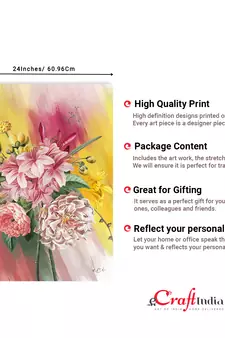 Beautiful Flowers Bouquet Original Design Canvas Printed Wall Painting