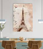 Eiffel Tower with Antique Look Original Design Canvas Printed Wall Painting