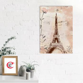 Eiffel Tower with Antique Look Original Design Canvas Printed Wall Painting 2
