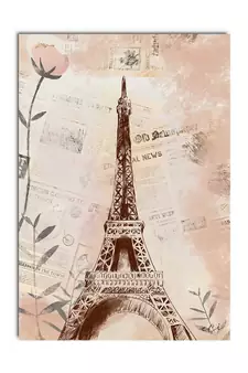 Eiffel Tower with Antique Look Original Design Canvas Printed Wall Painting