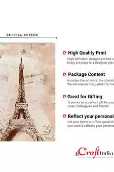 Eiffel Tower with Antique Look Original Design Canvas Printed Wall Painting