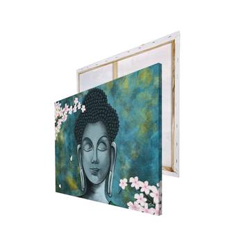 Meditating Buddha With Flower Original Design Canvas Printed Wall Painting 5